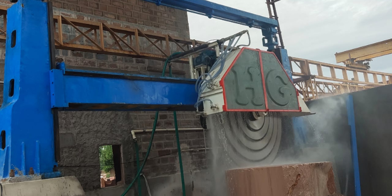 7 Blades Block Cutting Machine
